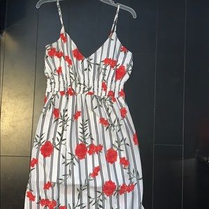 Guess black and white dress with roses